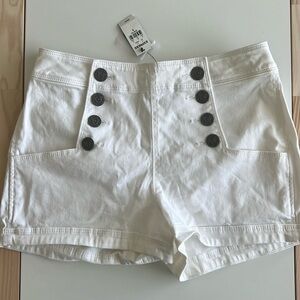 White denim shorts